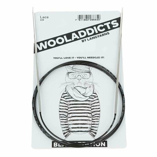 спицы круговые супергладкие wooladdicts ergonomic lace 2 25 40 см латунь пластик серебристый Спицы вязальные Lang Yarns Wooladdicts Lace №2.5, круговые, супергладкие, 150 см, 1 набор