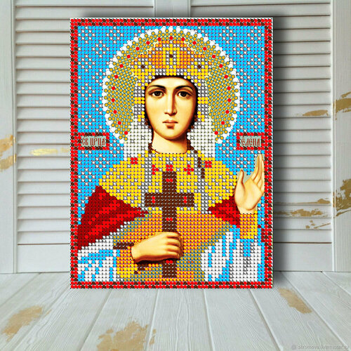 Алмазная мозаика икона на подрамнике Святая Елена 17.5*23.5 см