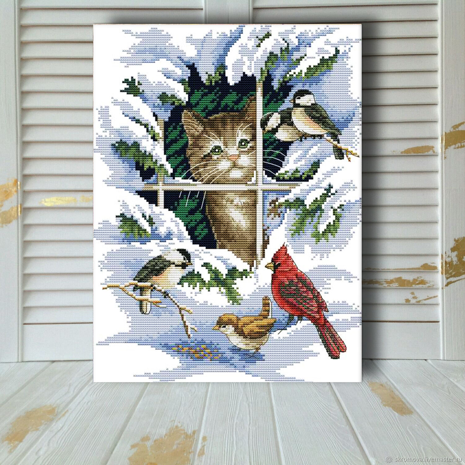 фото Алмазная мозаика на деревянном подрамнике 33х43 см