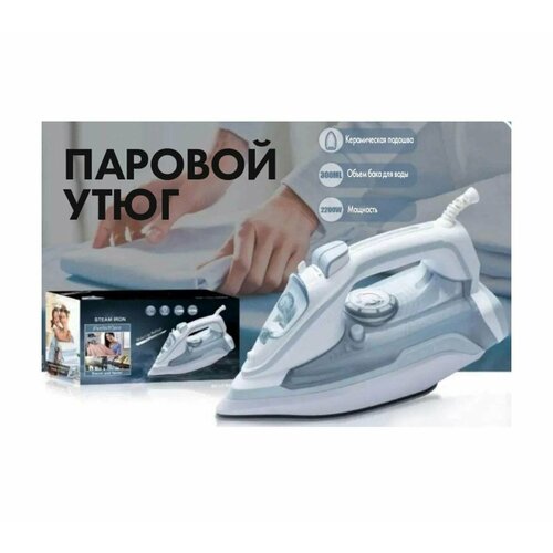 Домашний утюг электрический с антипригарным покрытием с функцией вертикальной глажки паровой утюг2200Вт утюг для дома белый 253400₽