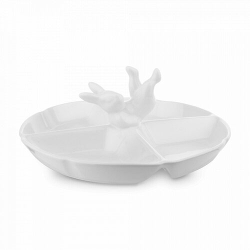 Менажница «Кролик-непоседа», диаметр: 25 см, фарфор, белый D282 Воришки