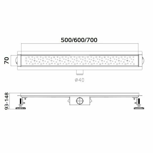 Трап душевой Haiba с гидрозатвором и горизонтальным выпуском HB92600