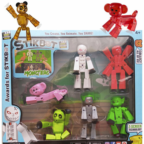 Стикбот 6 фигурок фнаф фигурки игрушки Стикбот дино студио с животными монстры