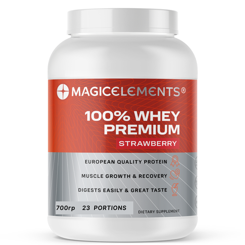фото Протеин magic elements 100% whey premium 700 гр. клубника