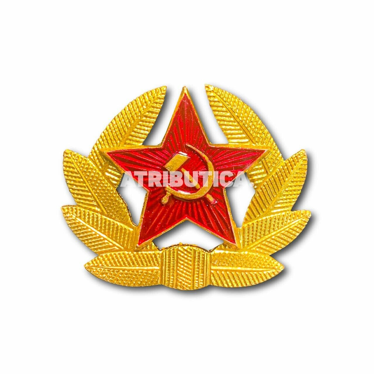 Кокарда Cолдатская Звезда СССР В Обрамлении Золотистая (Золотистый / Усики)