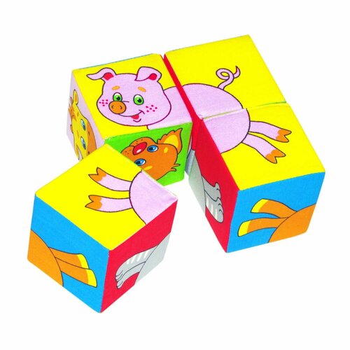 Кубики Мякиши Собери картинку Животные -2 236м игрушка мякиши кубики три кота собери картинку