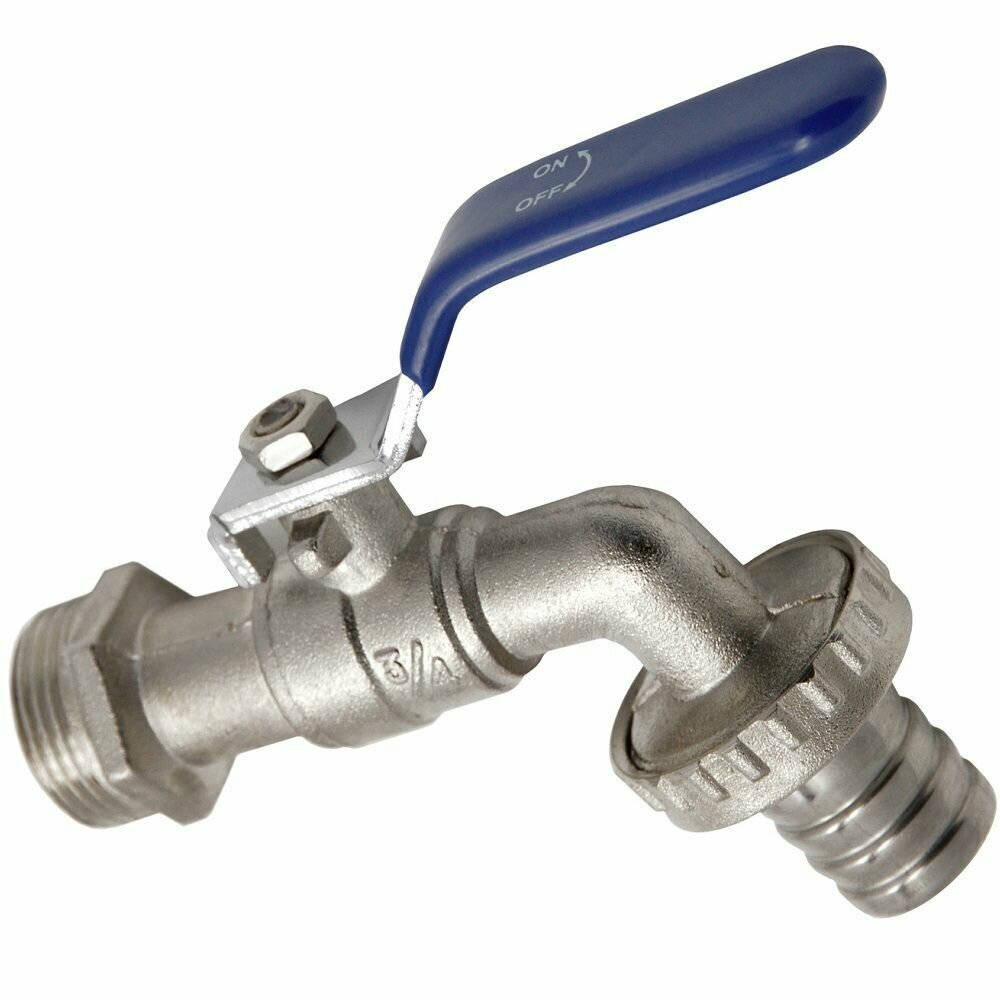 Кран шаровой водоразборный со штуцером 3/4" ручка — фото 1