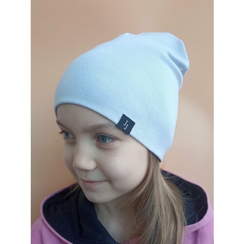 фото Шапка бини , размер 48-52, серый just joy kids