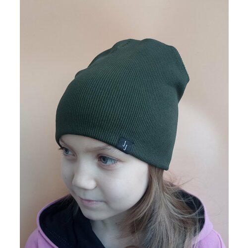 фото Шапка бини , размер 48-52, зеленый just joy kids