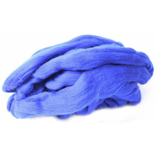 Шерсть для валяния лента гребенная 100% шерсть Троицкая полутонкая лесной колокольчик (0098), 100г, 3шт