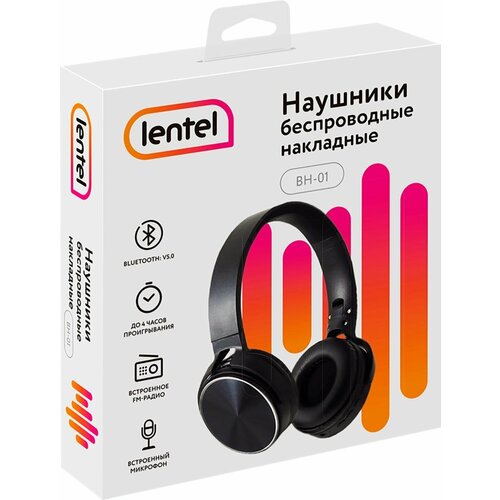 Наушники беспроводные LENTEL BH-01, накладные, с микрофоном