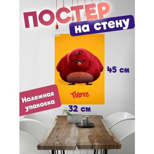 Постер для интерьера, плакат на стену 32х45 мультфильм Angry Birds