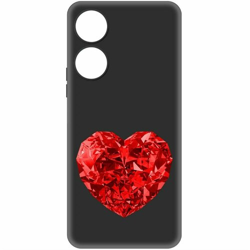 Чехол-накладка Krutoff Soft Case Рубиновое сердце для Honor X5 Plus черный чехол накладка krutoff soft case рубиновое сердце для honor x8a черный