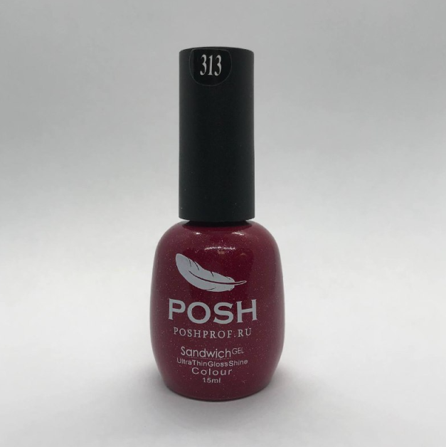 POSH Sandwich Gel Colour Гель-лак для ногтей UV/LED на 25 дней 15 мл Насыщенные частицы тон 313 Пионовая Фуксия МультиColor