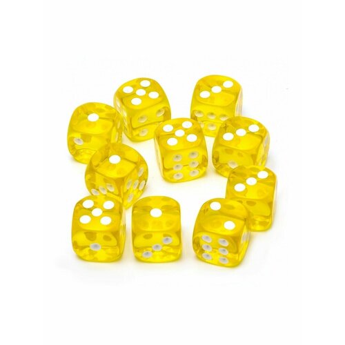 Набор кубиков Stuff-Pro Dice STUFF-PRO d6 (10 шт, 16мм, прозрачные) желтые