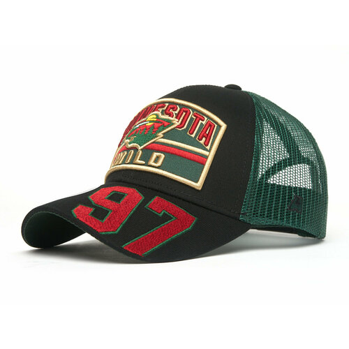 фото Бейсболка atributika & club, размер 52-54, черный, зеленый