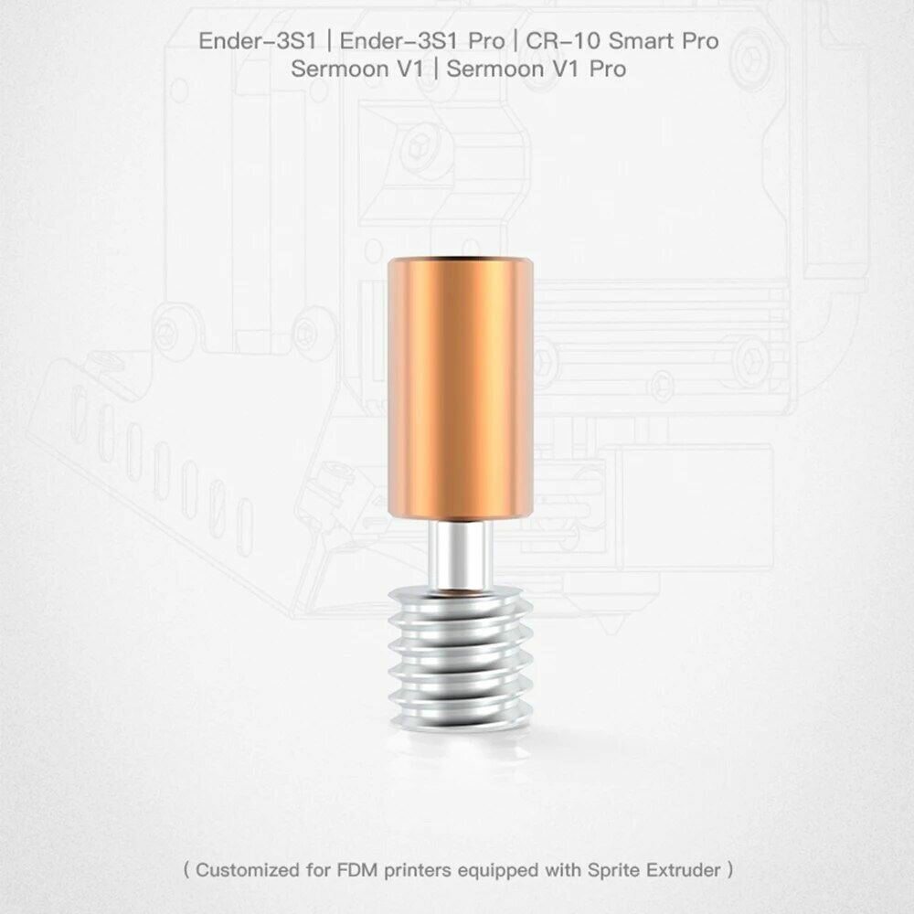 CREALITY официальная горловая трубка из медного титанового сплава для Ender-3S1/Ender-3S1 Pro/CR-10 Smart Pro/Sermoon V1/Sermoon V1 Pro