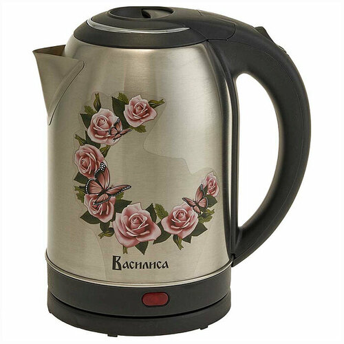 Чайник электрический 20Л 1500ВТ диск цветы нерж С декор черн василиса DELTA 192500₽