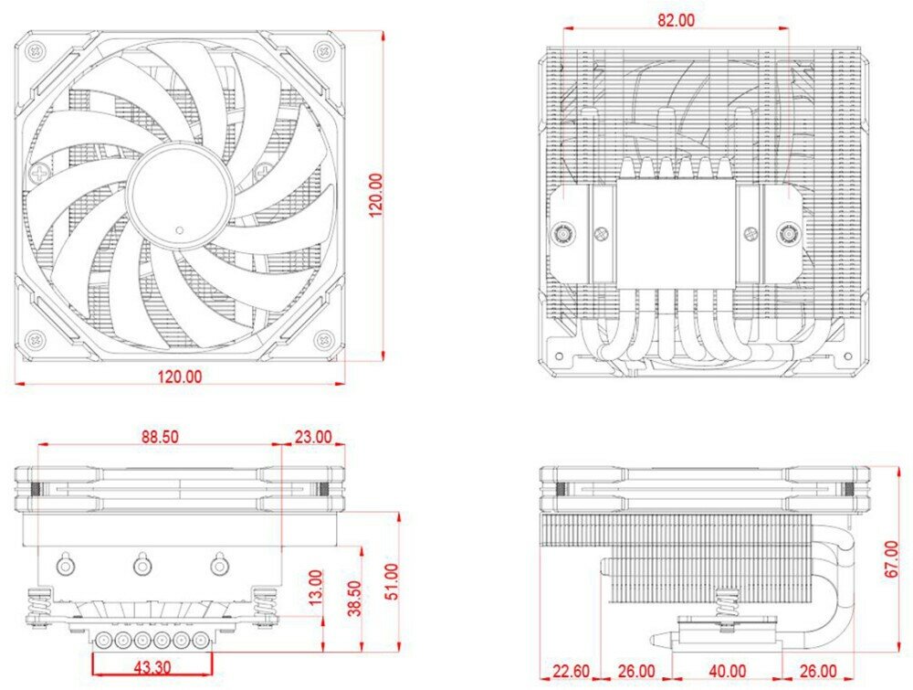 Устройство охлаждения(кулер) ID-Cooling IS-67-XT Soc-AM5/AM4/1151/1200/1700 черный 4-pin 16-35dB Al+Cu 150W 500gr Ret