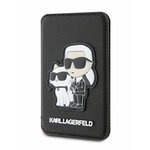 Lagerfeld магн. бумажник-стенд Wallet MagSafe Cardslot Stand Saffiano NFT Karl & Choupette Black - изображение