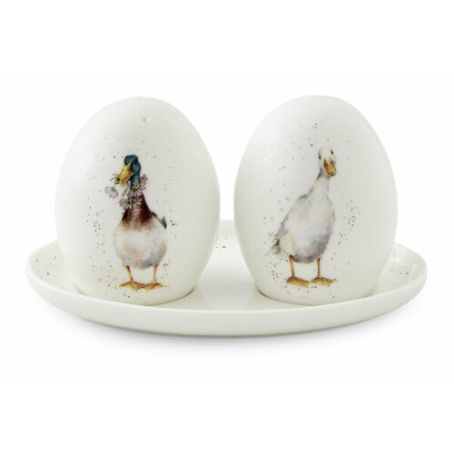 Набор из солонки и перечницы на подставке Royal Worcester Забавная фауна Утки 8 см фарфор костяной 6500₽