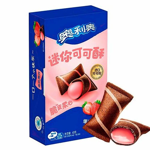 Подушечки OREO Mini Cocoa Crisp Fried Juice Berry со вкусом клубники (Китай), 40 г