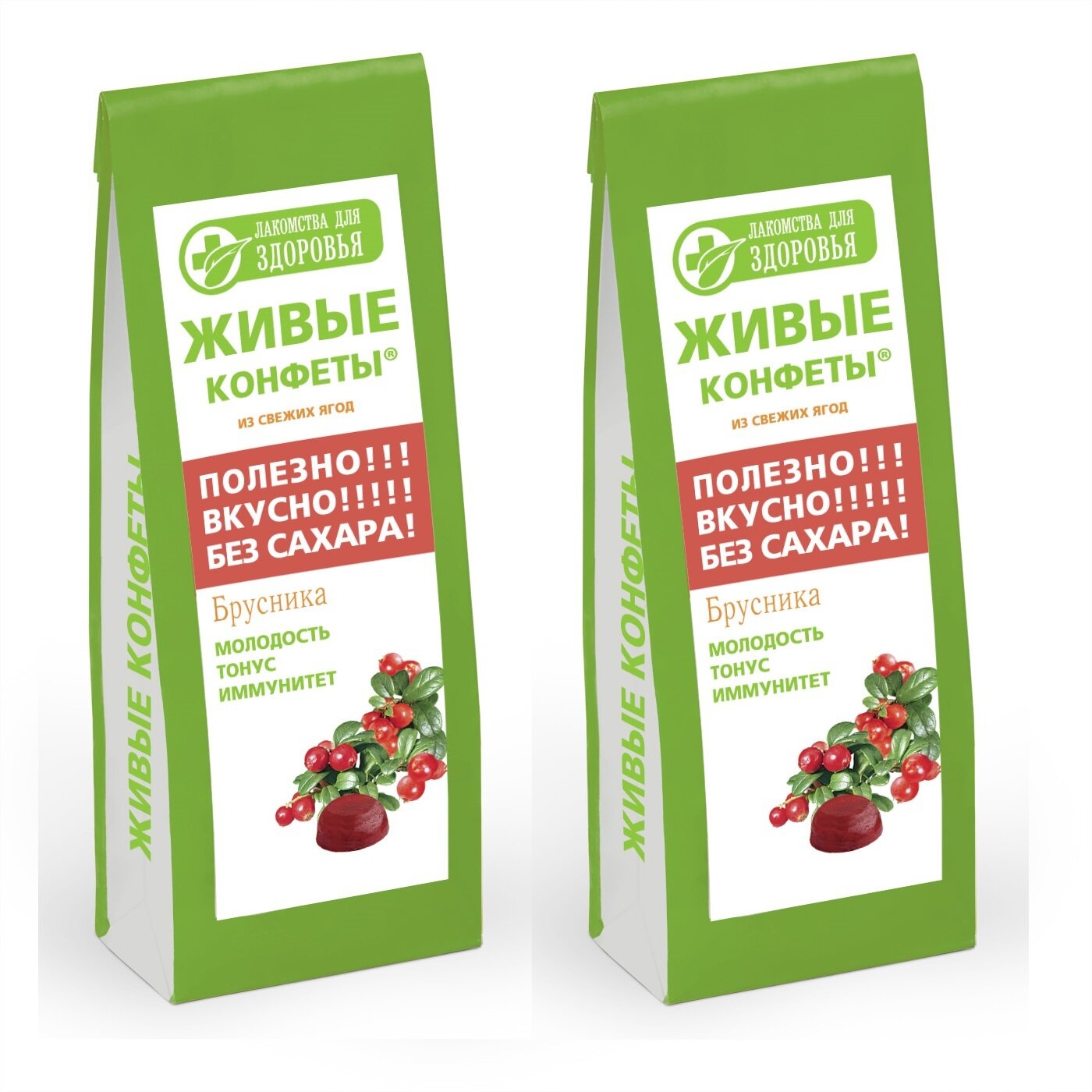 Мармелад желейный без сахара "Брусника" "Лакомства для здоровья", 170г - 2 шт.