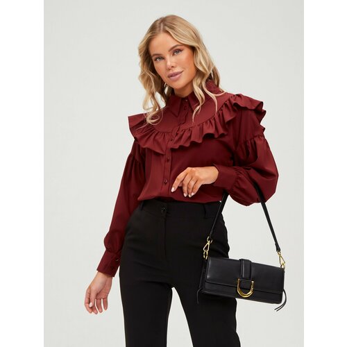 Блуза Cosagach, размер 54, бордовый блуза размер 54 бордовый