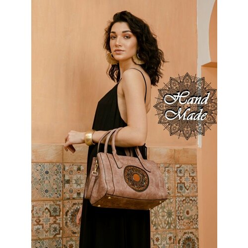 фото Сумка тоут lumida, фактура тиснение, розовый