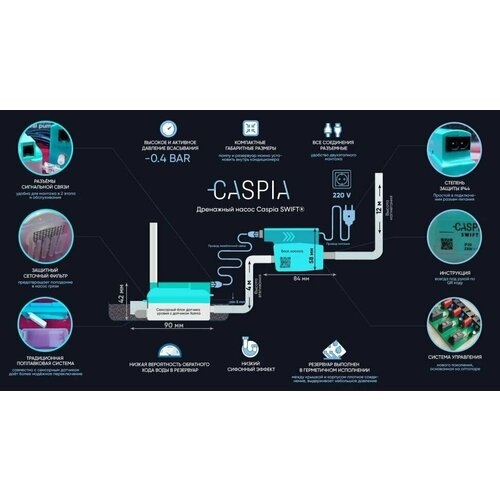 дренажная помпа denko pм 10 10 л час проточная Дренажная помпа Caspia Swift (15 л/час)