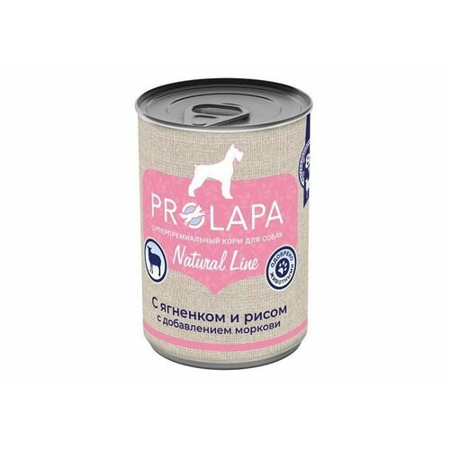 Prolapa консервы для собак Natural Line с ягненком, рисом и морковью, 400 г