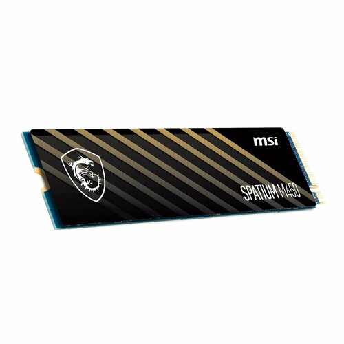 Твердотельный накопитель SSD MSI 500GB PCIe 4.0 NVMe M.2 SPATIUM M450 (S78-440K220-P83) черный, золотистый