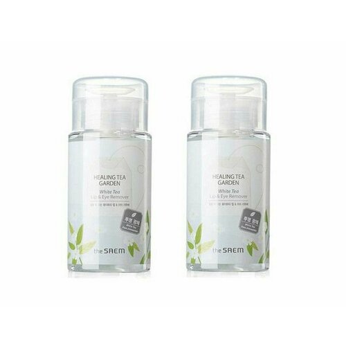 The Saem Vegan Средство для снятия макияжа Healing Tea Garden White Tea Lip & eyes Remover, 150 мл, 2 шт