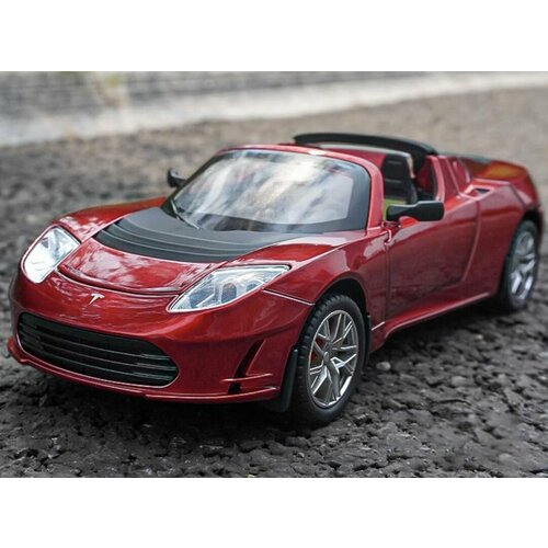 Машинка металлическая Tesla Roadster 1:24, Коллекционная модель машины для взрослых, Игрушечный автомобиль с звуковыми и световыми эффектами для детей