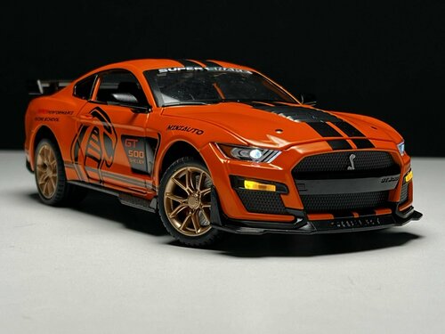 Машинка металлическая Ford Mustang Shelby 1:24, Коллекционная модель для взрослых, Игрушечный автомобиль с звуковыми и световыми эффектами для детей