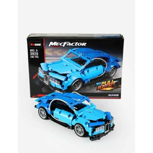 Конструктор для мальчиков Суперкар синий 246 Деталей 3820 Техник Декул С инерционным механизмом, совместим с лего