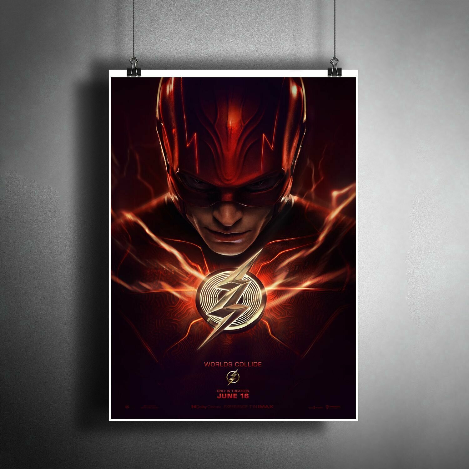 Постер плакат для интерьера "Фильм: Флэш (2023). The Flash. Актёр Эзра Миллер" / Декор дома офиса комнаты квартиры детской A3 (297 x 420 мм)