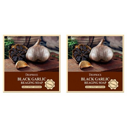 DEOPROCE Мыло туалетное твердое SOAP BLACK GARLIC 100гр - 2 штуки 717₽