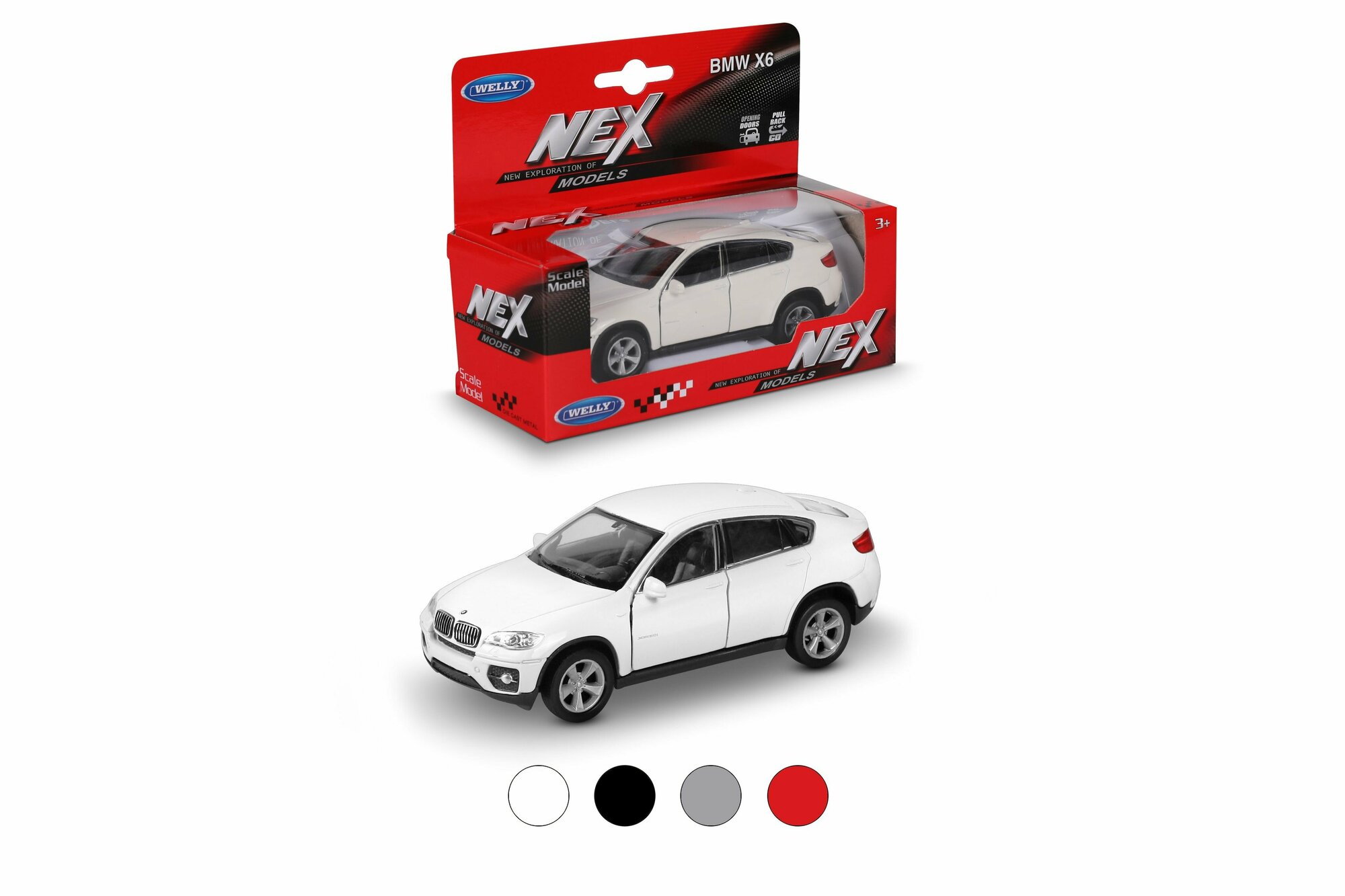 Машинка WELLY BMW X6 / модель машины 1:38 с пружинным механизмом / цвет в ассортименте