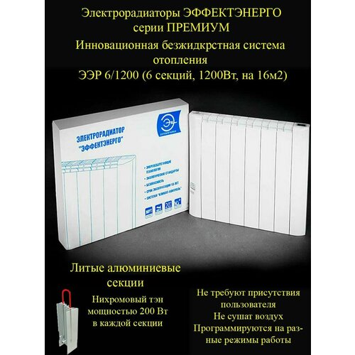Электрорадиатор премиум ЭЭР 61200Вт суперэкономичный обогреватель конвектор на площадь 16м2 4372500₽