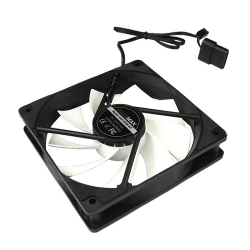 Компонент системы охлаждения GameMax 12CM black fan, white blade, 3pin+4Pin connector вентилятор fan aerocool force 8 80mm 3pin 4pin black