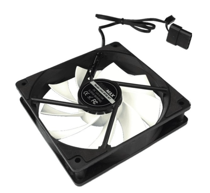 Компонент системы охлаждения GameMax 12CM black fan, white blade, 3pin+4Pin connector