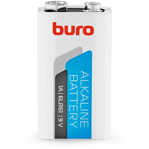 Батарея Buro Alkaline 6LR61 9V (1шт) блистер набор из 20 штук батарея buro alkaline lr6 aa 2шт блистер