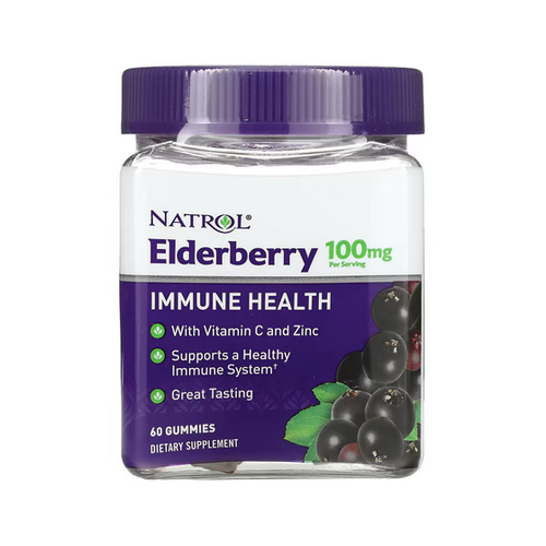 фото Natrol, бузина для поддержки иммунной системы, 50 мг, 60 жевательных конфет