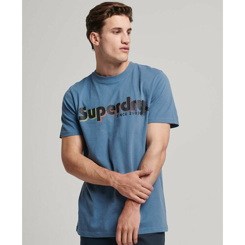 Футболка Superdry, размер 2XL, синий, голубой