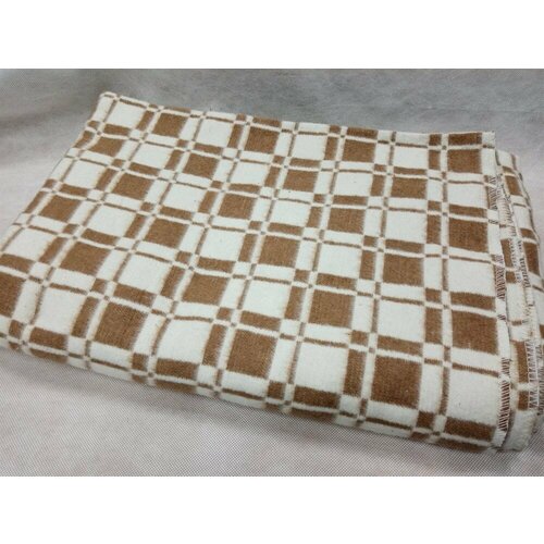 Одеяло байковое клетчатое бежевое. 140х205