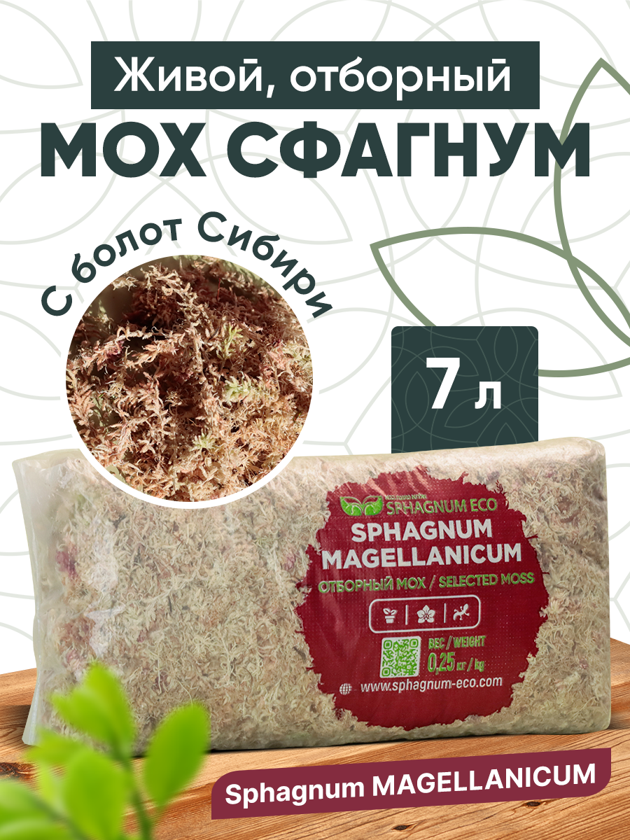 "Живой мох Magellanicum" в упаковке 7 литров