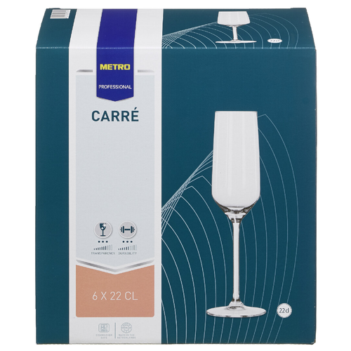 METRO PROFESSIONAL Набор бокалов для шампанского Carree, 220мл х 6шт