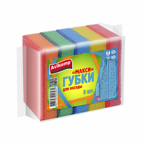 Губки для посуды «Макси» Eco Technology, 85?60?25, 5шт, mix