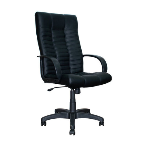 Кресло офисное ЯрКресло, Кр26 МТГ пласт кожа черная подлокотники 604 с накладкой